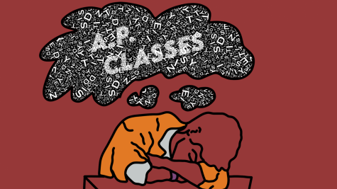 Alongside the busy lives of students, AP classes can add an extra level of struggle. Graphic by David Galaviz.