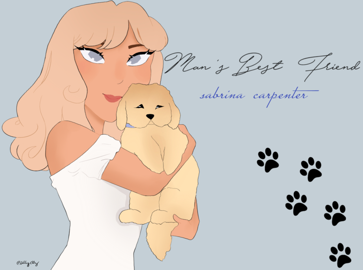 Drawn on September 7, this fan-made digital graphic shows Sabrina Carpenter holding a puppy with the phrase “Man’s Best Friend.” The animated artwork blends her pop persona with themes of comfort and companionship.
