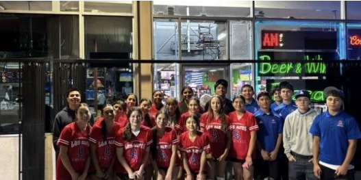 This picture demonstrates the 2025 freshman and junior team. Here they are eating at Pizza Co to
celebrate their efforts during the powderpuff event. Powderpuff is where girl students from Los
Altos high school play flag football, while the boys football team coaches.